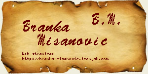Branka Mišanović vizit kartica